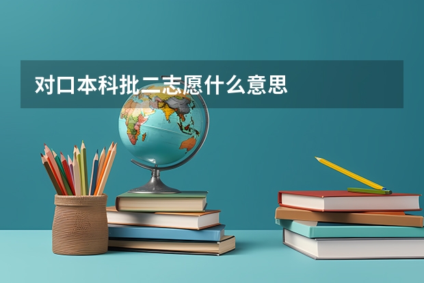 对口本科批二志愿什么意思